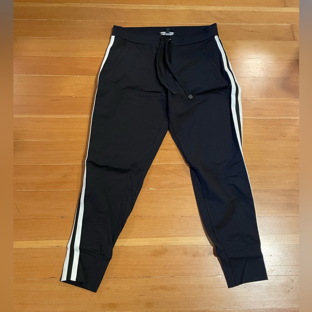Athleta Jogger Track Pant Black White Strip Medium